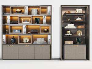 新中式浅咖啡色装饰柜