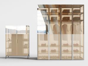 现代玻璃柜门的衣柜3d模型 现代玻璃柜门的衣柜