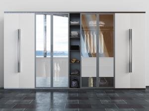 现代撞色长条形拉手的衣柜3d模型 现代撞色长条形拉手的衣柜