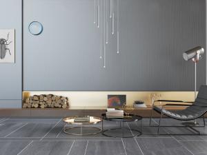 现代轻奢躺椅、圆形茶几