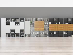 现代白色镂空装饰柜组合