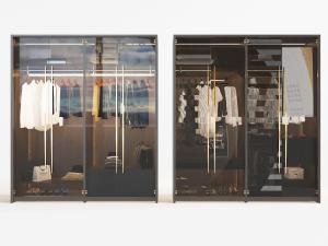 现代装饰灯带的玻璃推拉门衣柜3d模型 现代装饰灯带的玻璃推拉门衣柜