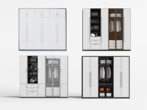 新中式白色衣柜3d模型 新中式白色衣柜