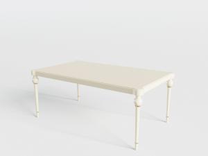 简欧米黄色长方形书桌3d模型 简欧米黄色长方形书桌