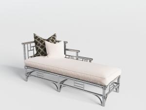 新中式带靠背的美人榻