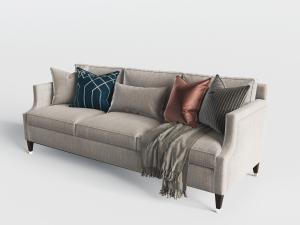 简欧浅咖啡色布艺多人沙发3d模型 简欧浅咖啡色布艺多人沙发