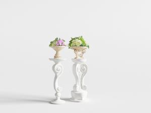 欧式雕花大理石花架、盆景盆栽