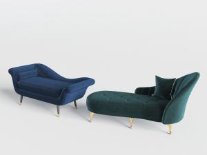 欧式金丝绒蓝色、墨绿色美人榻和贵妃椅