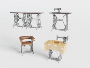 金属支架的老式上海牌缝纫机