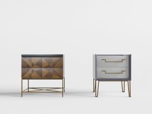 北欧高脚装饰几何图案的床头柜