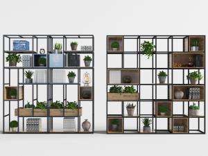 北欧黑色金属花架、装饰架