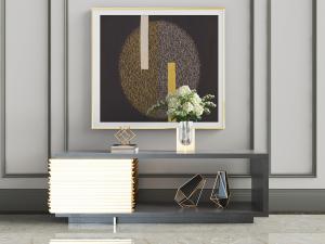 后现代黑色装饰柜、玄关柜