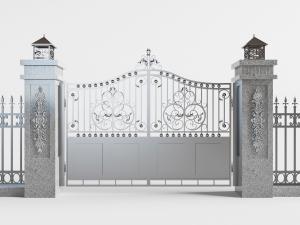 欧式上半部镂空雕花双扇大门