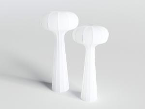 现代白色灯笼造型的落地灯