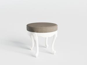 欧式白色雕花四脚圆形坐凳