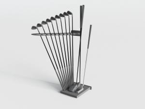 现代高尔夫球杆架和高尔夫球杆体育设备