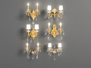 欧式双头雕花壁灯