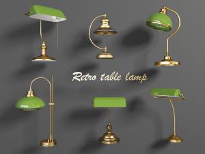 绿色灯罩的复古台灯