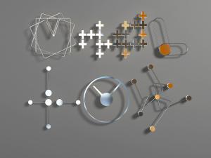 现代金属几何造型不锈钢墙面挂件