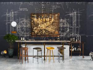 工业风复古金属支架的吧台、吧凳