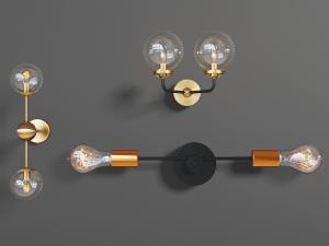 现代双头灯泡金属灯座的壁灯