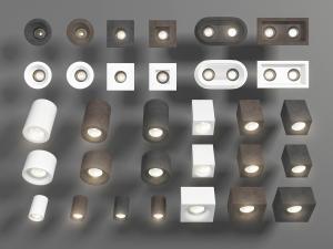 现代北欧黑色白色圆形方形筒灯