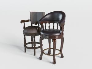 欧式美式深实木吧台椅