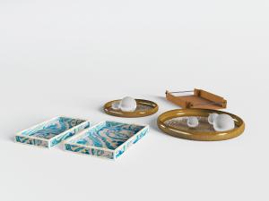 中式方形、圆形托盘