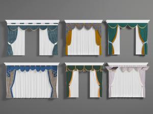 欧式带有花纹的双扇窗帘