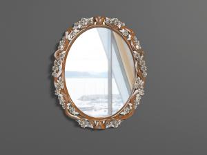 欧式椭圆形雕花装饰的镜子