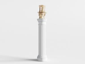 欧式白色罗马柱上的人物雕像