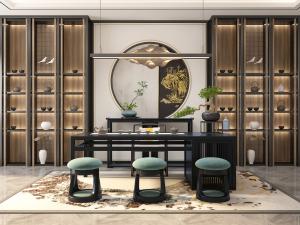 新中式茶室茶桌椅