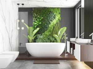 后现代卫浴间卫生间植物墙