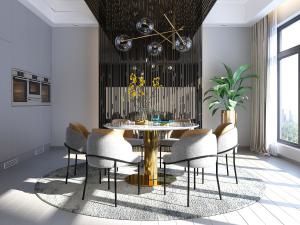 现代轻奢餐厅餐桌椅