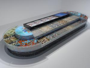 现代海鲜玻璃货架