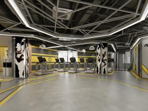 工业风健身房3d模型 工业风健身房