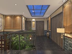 新中式酒店饭店走廊过道