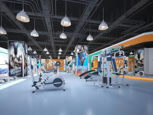 工业风健身房3d模型 工业风健身房