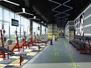 工业风健身房3d模型 工业风健身房