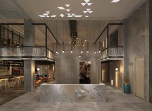 工业风咖啡厅餐馆饭店前台