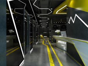 工业风健身房前台过道走廊