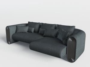 现代圆弧造型的多人沙发3d模型 现代圆弧造型的多人沙发