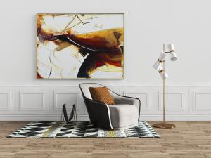 现代黑灰双色单人沙发、落地灯3d模型 现代黑灰双色单人沙发、落地灯