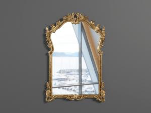 欧式雕花边框的墙面装饰镜子