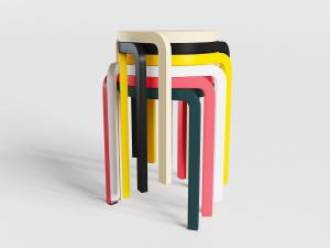 现代多彩叠摞在一起的圆形凳子