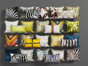 现代斑马花纹的靠垫组合