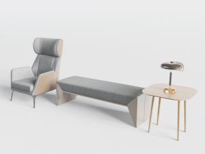 北欧单人沙发、条凳长凳沙发3d模型 北欧单人沙发、条凳长凳沙发