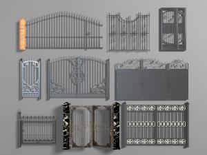 简欧庭院入户铁艺雕花双扇大门