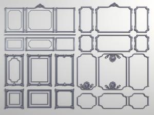 欧式灰色墙面石膏线3d模型 欧式灰色墙面石膏线
