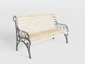 欧式铁艺雕花扶手实木户外椅子